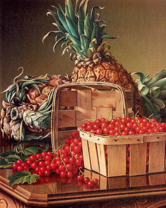 Prentice, Levi Wells Still Life with Pineapple and Basket of Currants China oil painting art